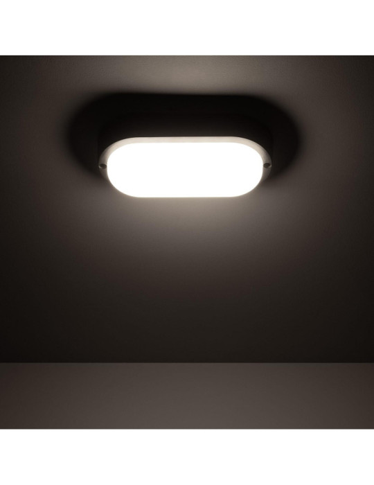 Plafonnier LED Extérieur Ovale 15W Hublot Black IP65 85x173 mm