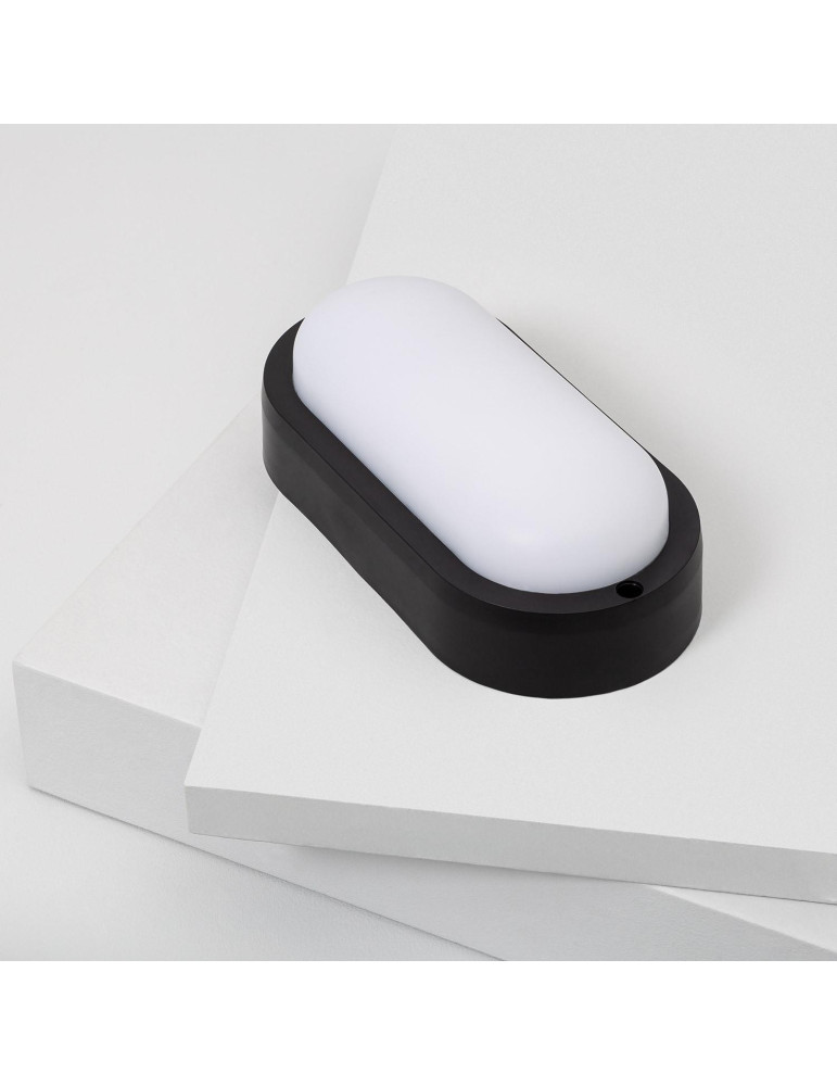 Plafonnier LED Extérieur Ovale 15W Hublot Black IP65 85x173 mm