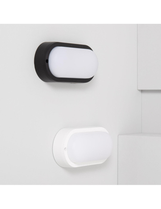 Plafonnier LED Extérieur Ovale 15W Hublot Black IP65 85x173 mm