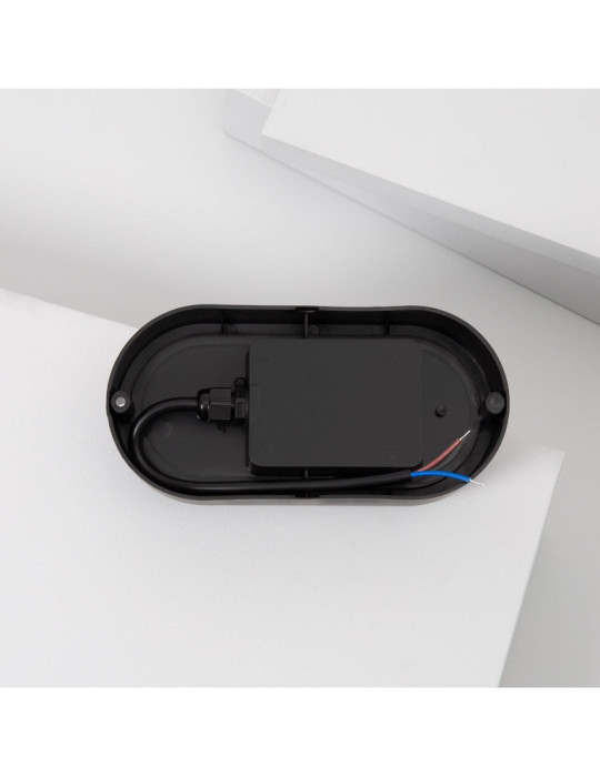 Plafonnier LED Extérieur Ovale 15W Hublot Black IP65 85x173 mm