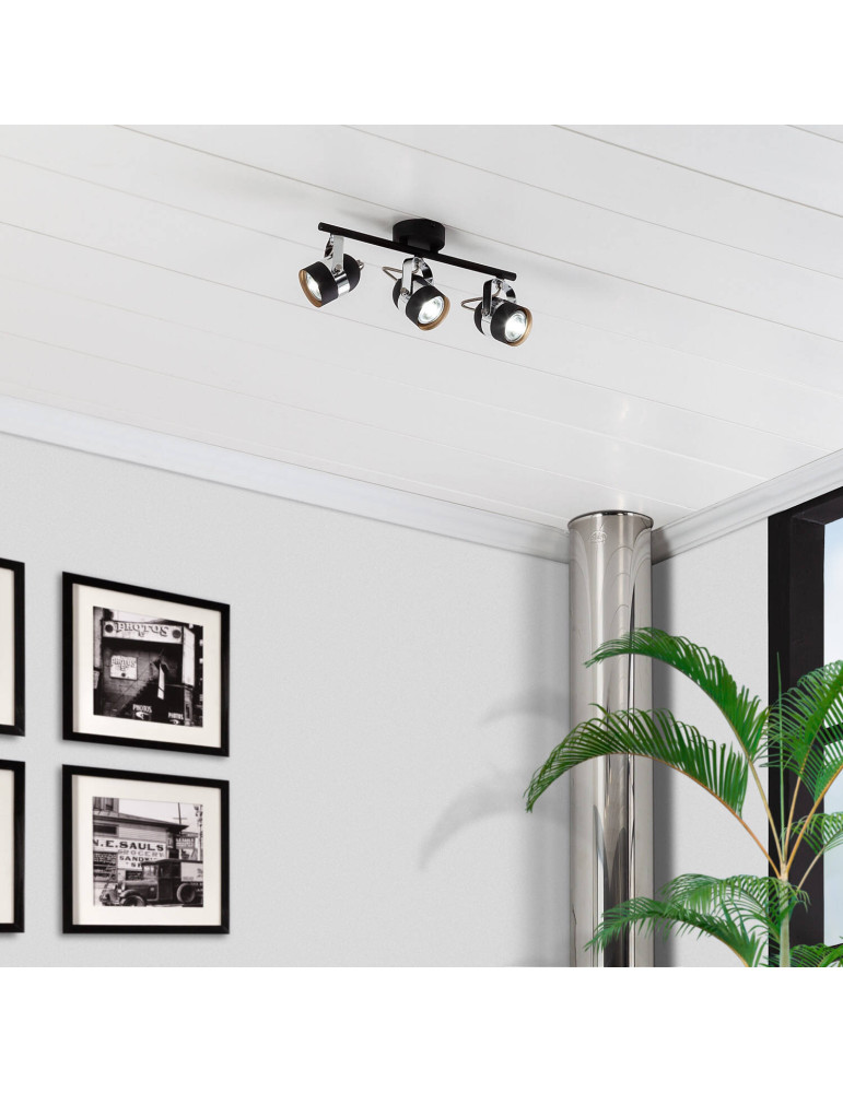 Plafonnier Orientable Aluminium Sinner 3 Spots Noir