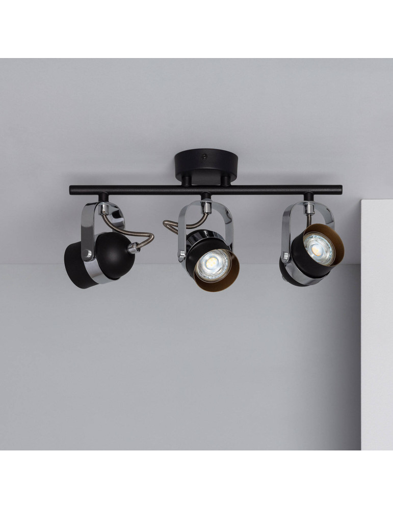 Plafonnier Orientable Aluminium Sinner 3 Spots Noir