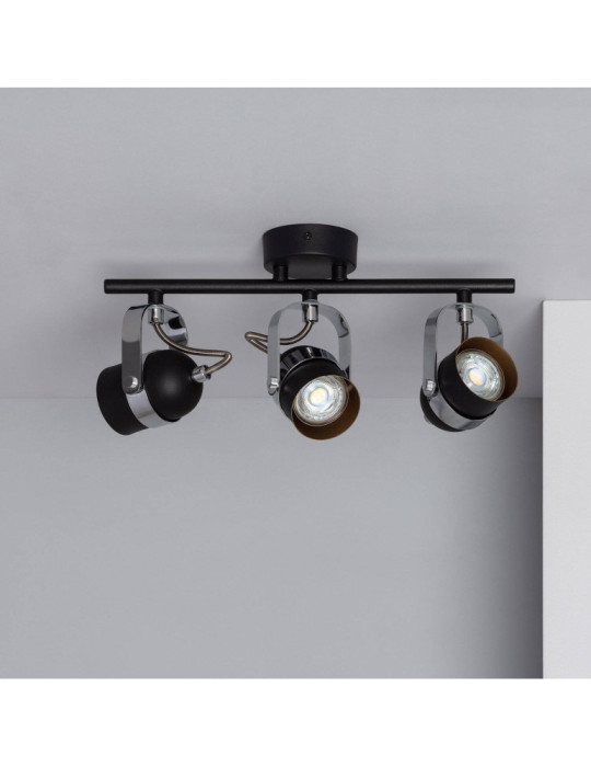 Plafonnier Orientable Aluminium Sinner 3 Spots Noir