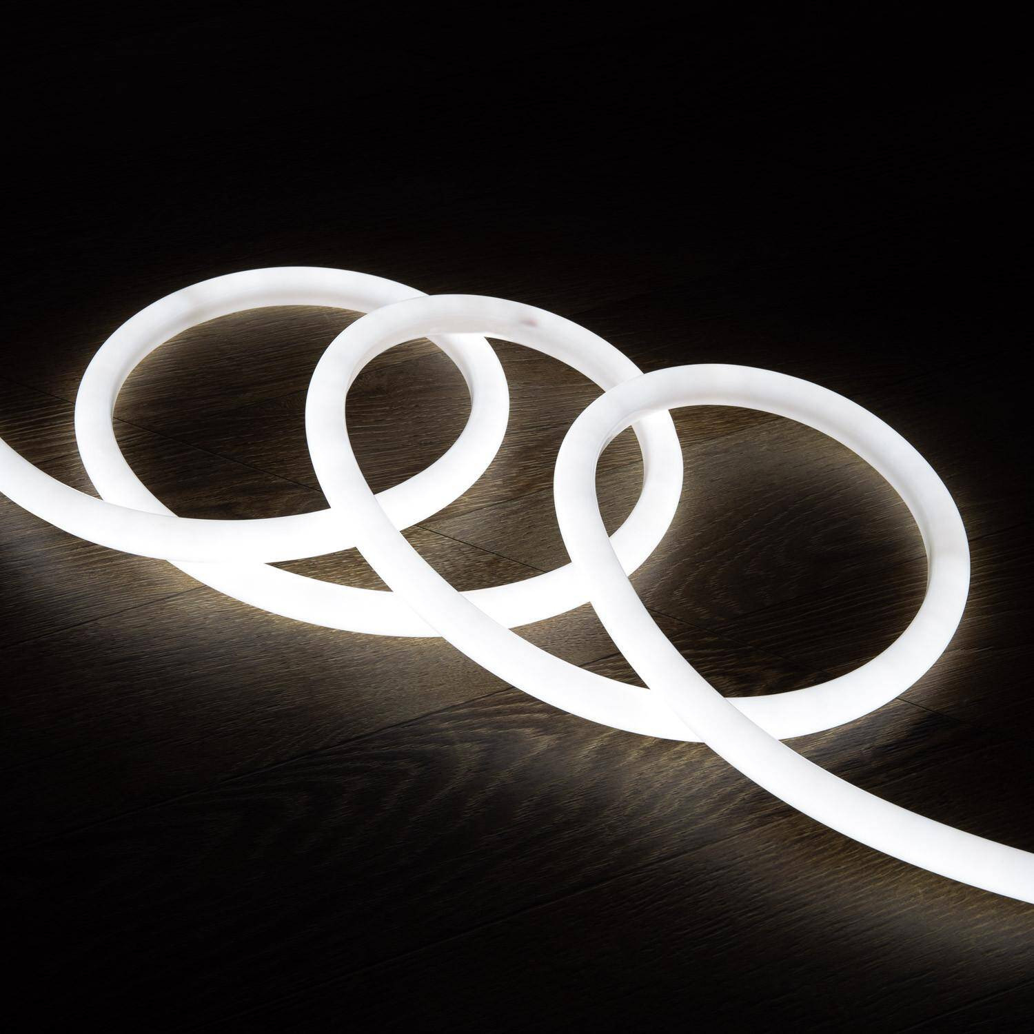 Néon LED Flexible 360º Rond Dimmable 120LED/m 220V AC Blanc Froid IP67 Coupe tous les 100cm 10m