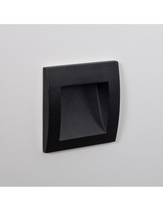 Balise LED Extérieure 4W Encastrable au Mur Carrée Leif Noire