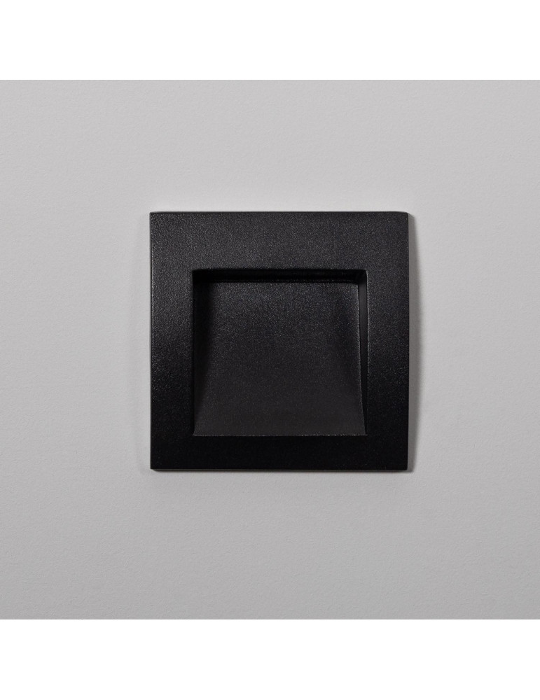 Balise LED Extérieure 4W Encastrable au Mur Carrée Leif Noire