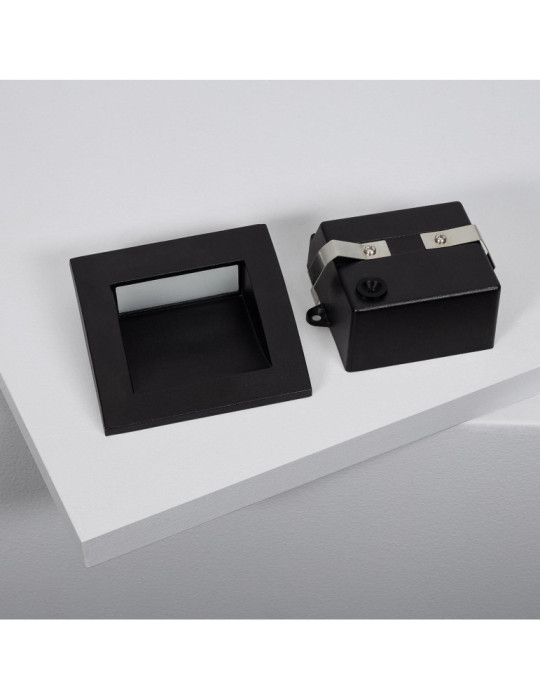 Balise LED Extérieure 4W Encastrable au Mur Carrée Leif Noire