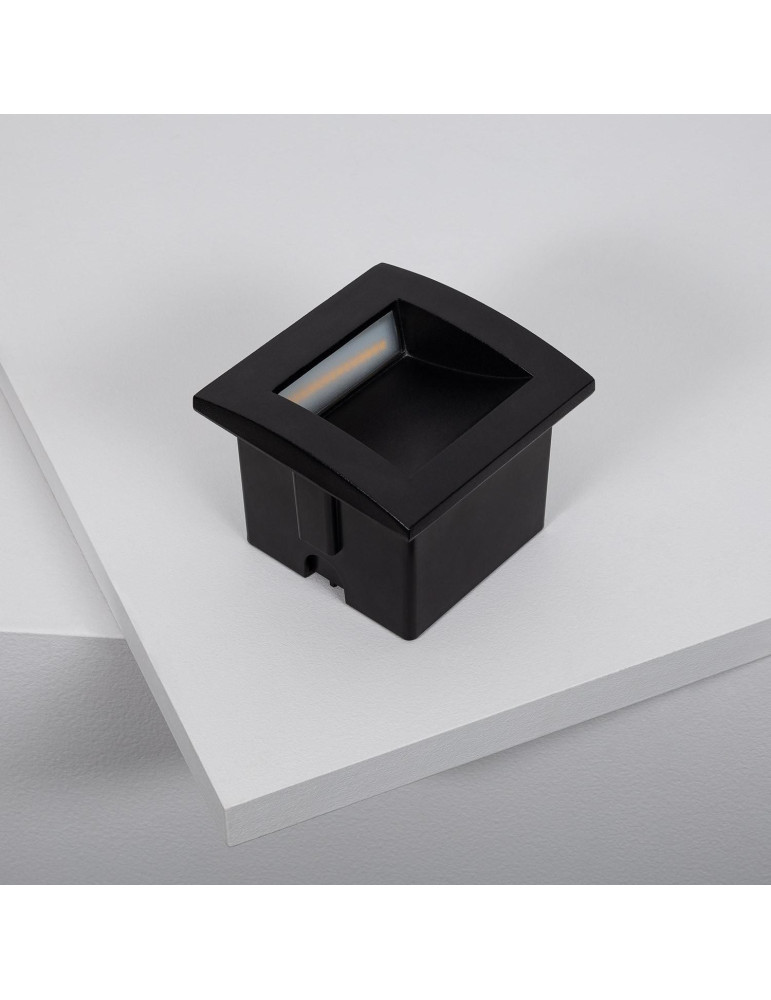 Balise LED Extérieure 4W Encastrable au Mur Carrée Leif Noire