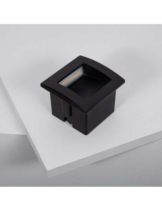 Balise LED Extérieure 4W Encastrable au Mur Carrée Leif Noire