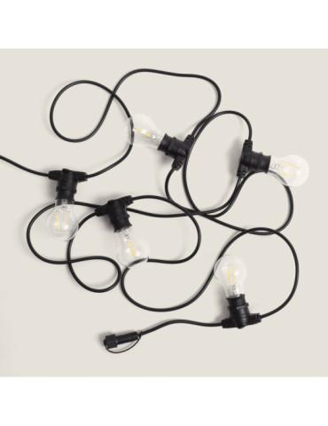 Kit Guirlande Lumineuse Extérieure IP44 5m Noir + 5 Ampoules LED Filament B22 2W