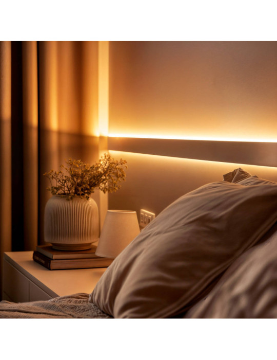 Profilé Aluminium en Saillie Double Moulure 1m pour Rubans LED jusqu'à 10mm