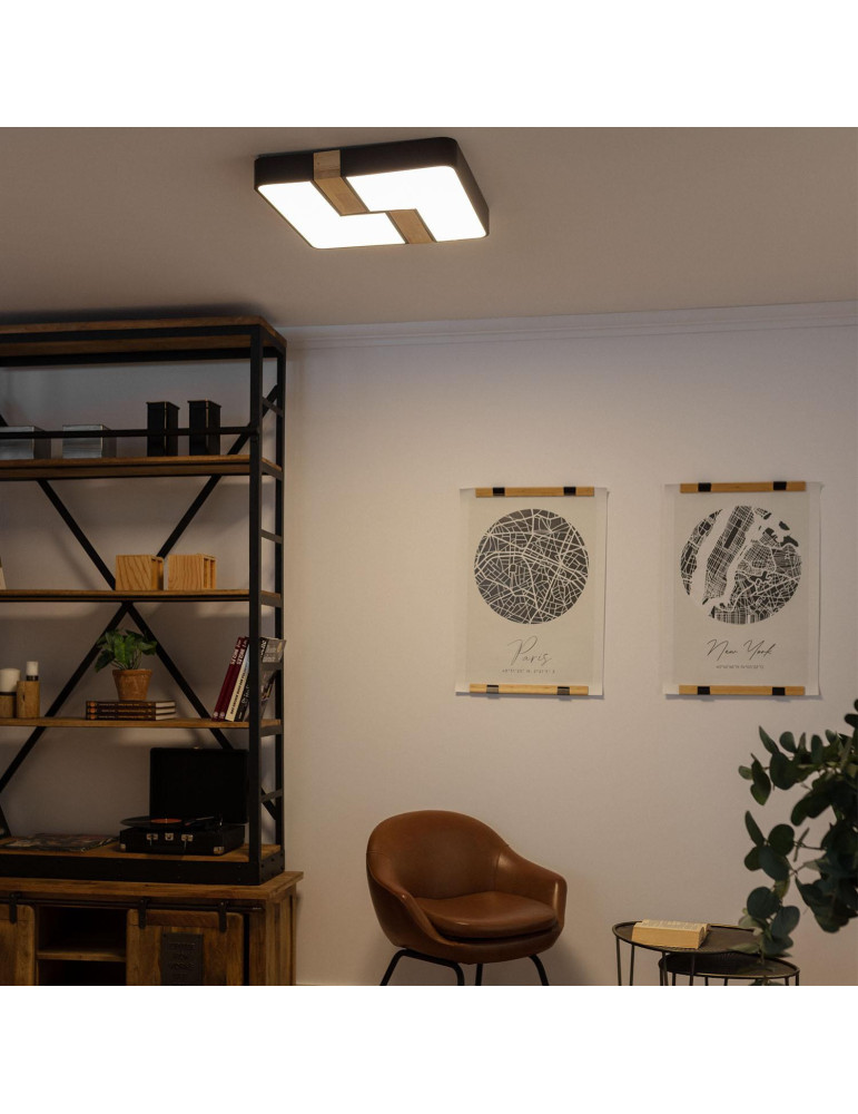 Plafonnier LED Carré Métal 35W CCT Sélectionnable Brusk 480x480 mm