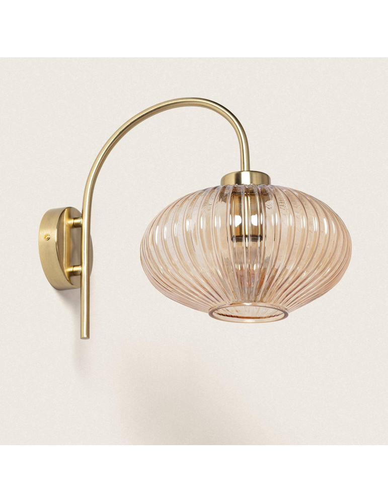 Lampe Murale Métal et Verre Basile Lampe Murale Métal et Verre Basile