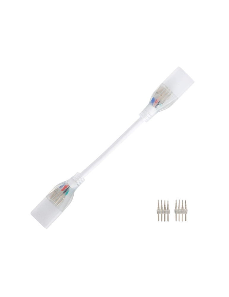 Câble Connecteur Gaine Néon LED Flexible Dimmable 11W/m 220V AC 60 LED/m Semi-circulaire 180° RGB IP67 sur Mesure Coupe Tous les