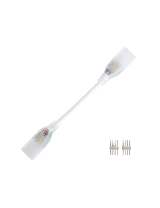Câble Connecteur Gaine Néon LED Flexible Dimmable 11W/m 220V AC 60 LED/m Semi-circulaire 180° RGB IP67 sur Mesure Coupe Tous les
