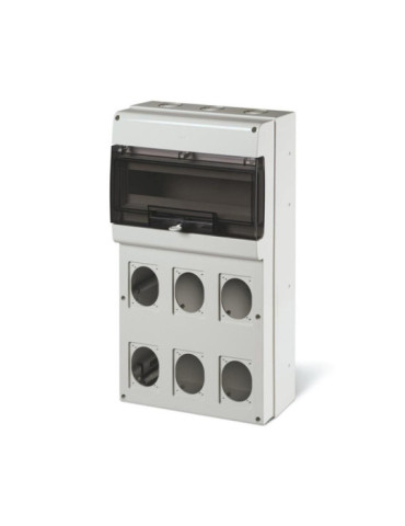 Coffret Électrique 16 Modules DIN 6 Prises IP66 Domino SCAME