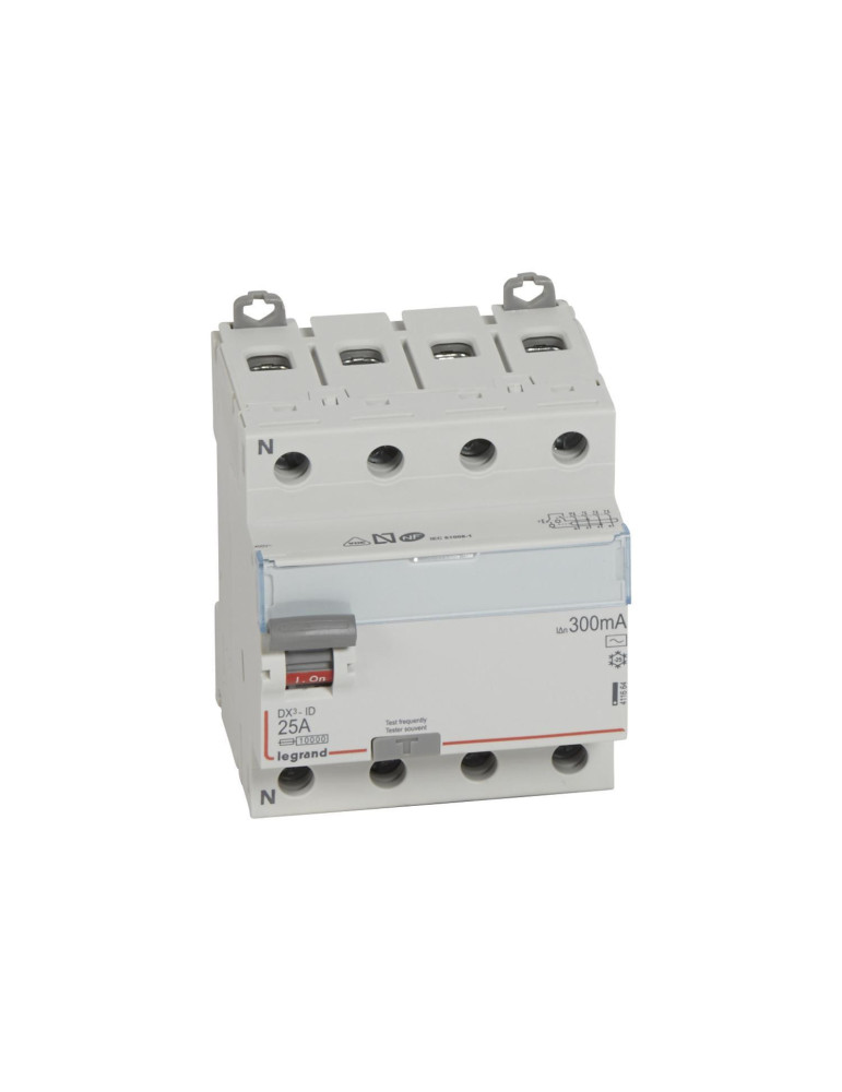 Interrupteur Différentiel DX³ Industriel 4P-300mA 10kA Class AC 25-63A LEGRAND 411664