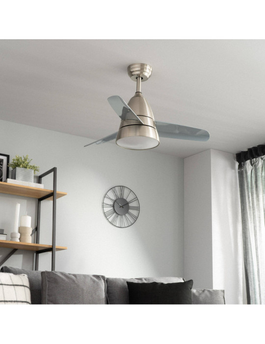 Ventilateur de Plafond Silencieux Industriel Gris 91cm Moteur DC