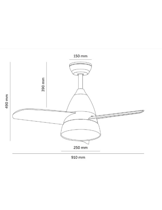 Ventilateur de Plafond Silencieux Industriel Gris 91cm Moteur DC