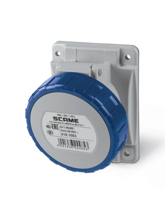 Prise Industrielle sur Tableau Étanche 16A IP67 Optima SCAME Prise Industrielle sur Tableau Étanche 16A IP67 Optima SCAME