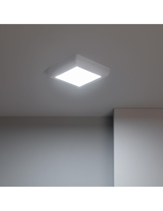 Plafonnier LED Carré Métal Design White 12W 178x178mm