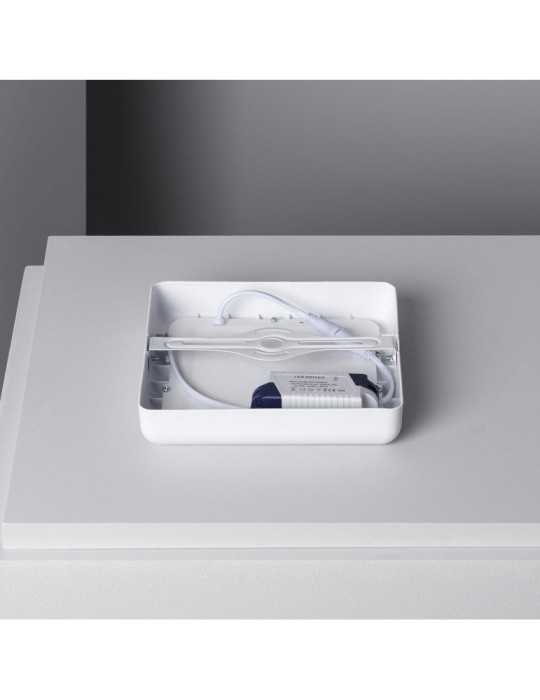 Plafonnier LED Carré Métal Design White 12W 178x178mm