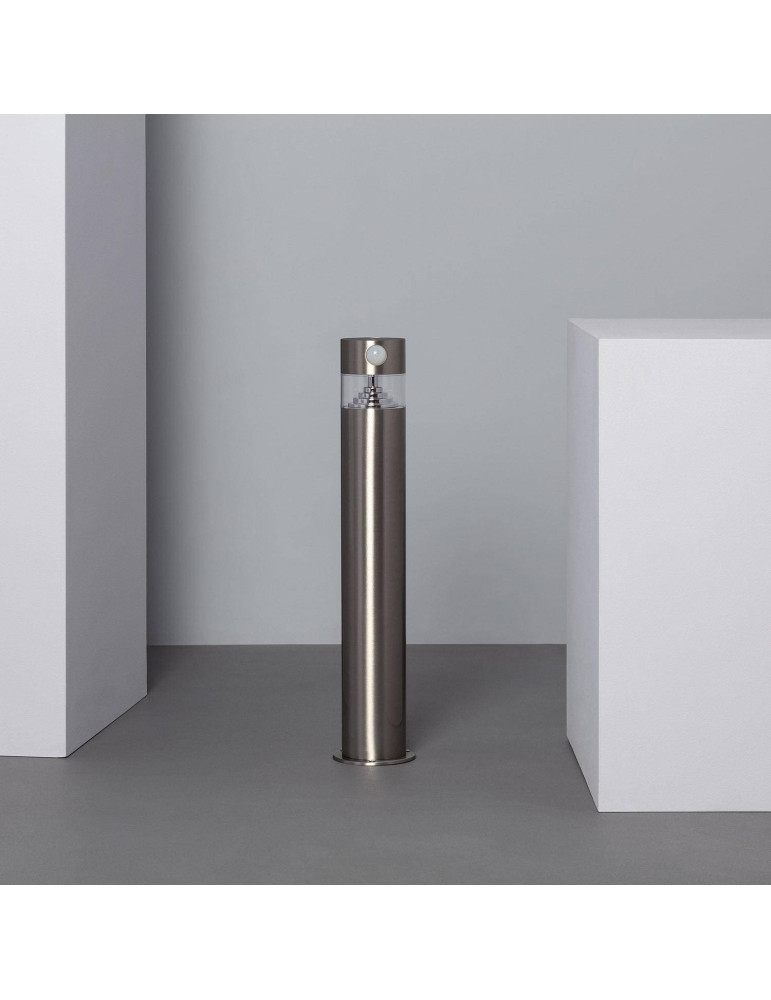 Balise Solaire LED Extérieure 1.5W en Saillie sur Pied 50cm avec Détecteur de Mouvement Inti Inox