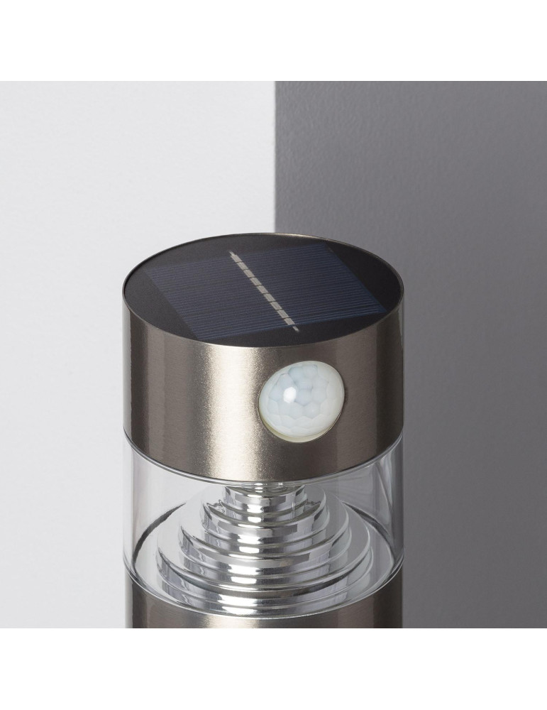 Balise Solaire LED Extérieure 1.5W en Saillie sur Pied 50cm avec Détecteur de Mouvement Inti Inox