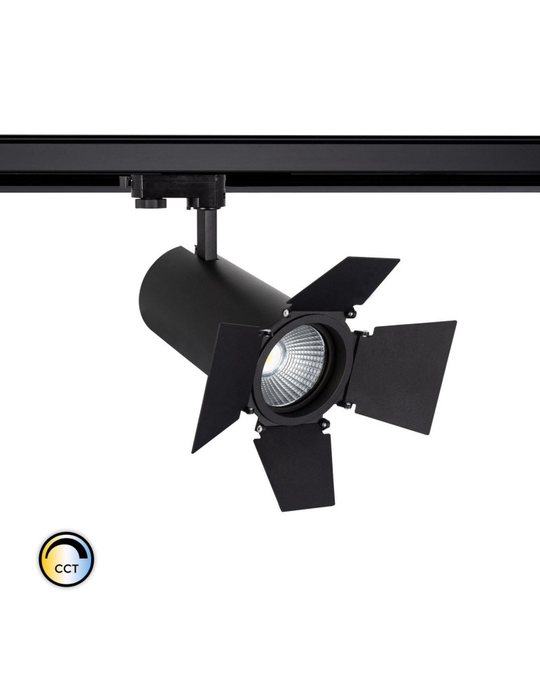 Spot LED sur Rail Triphasé 40W d'Angelo CCT PHILIPS Xitanium Cinema Noir