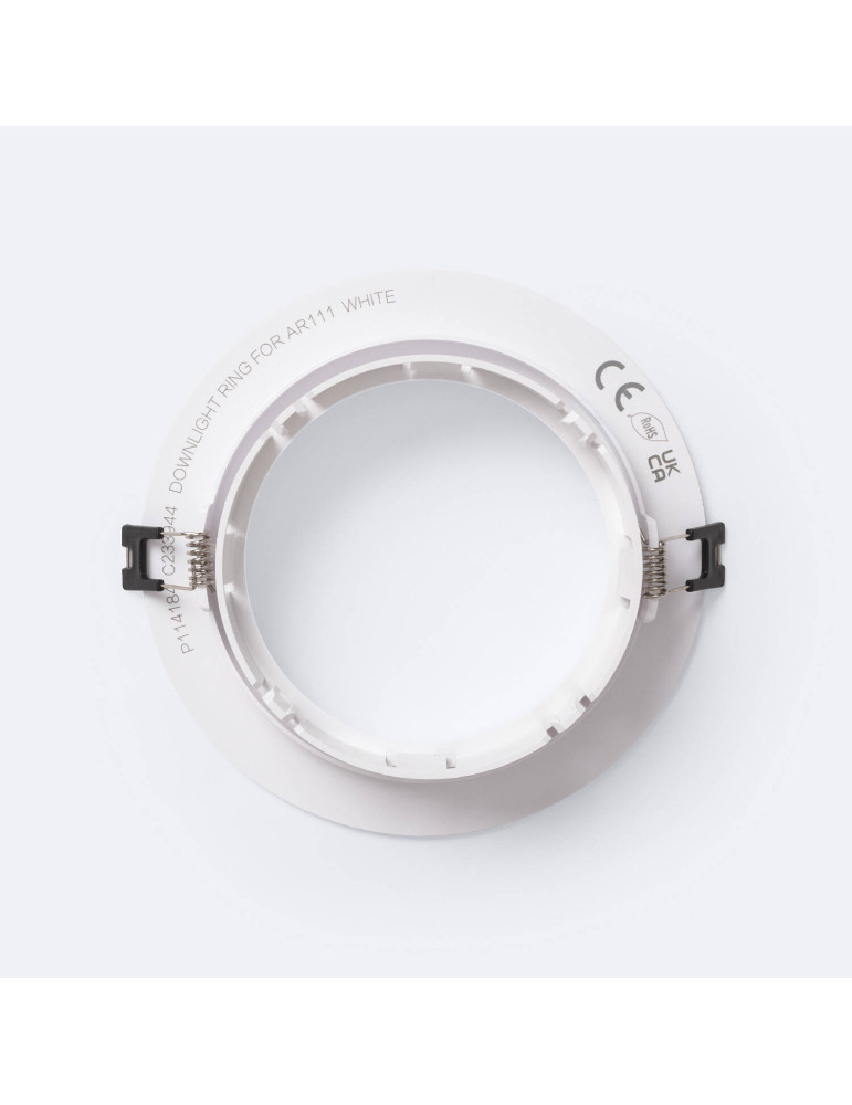 Collerette Downlight Conique Encastrable Orientable pour Ampoule LED GU10 AR111 Coupe Ø135 mm