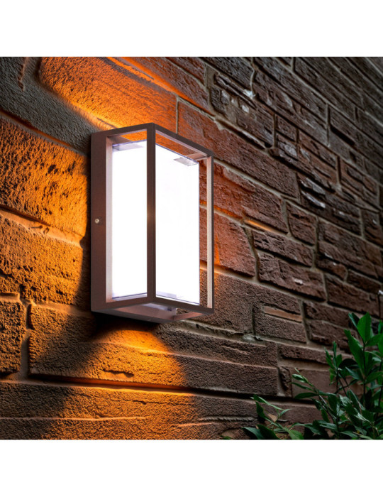 Applique murale extérieur LED à double diffuseur sélectionnable Calysta 12 W en aluminium CCT