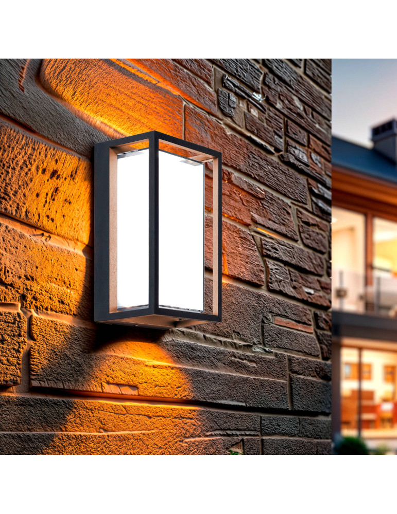 Applique murale extérieur LED à double diffuseur sélectionnable Calysta 12 W en aluminium CCT