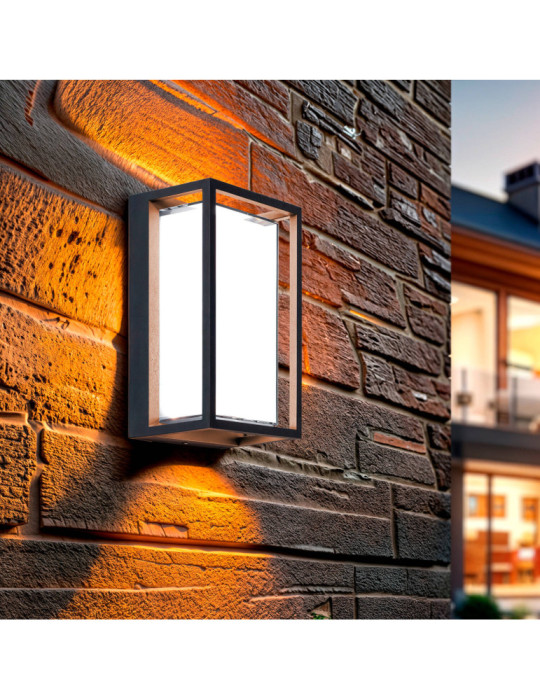 Applique murale extérieur LED à double diffuseur sélectionnable Calysta 12 W en aluminium CCT