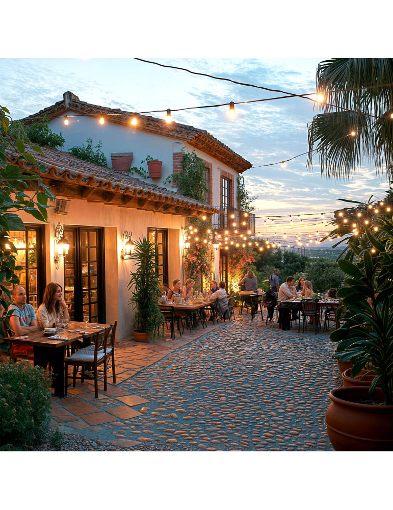 Guirlande LED Extérieure avec 10 Douilles B22 10m Noir IP44