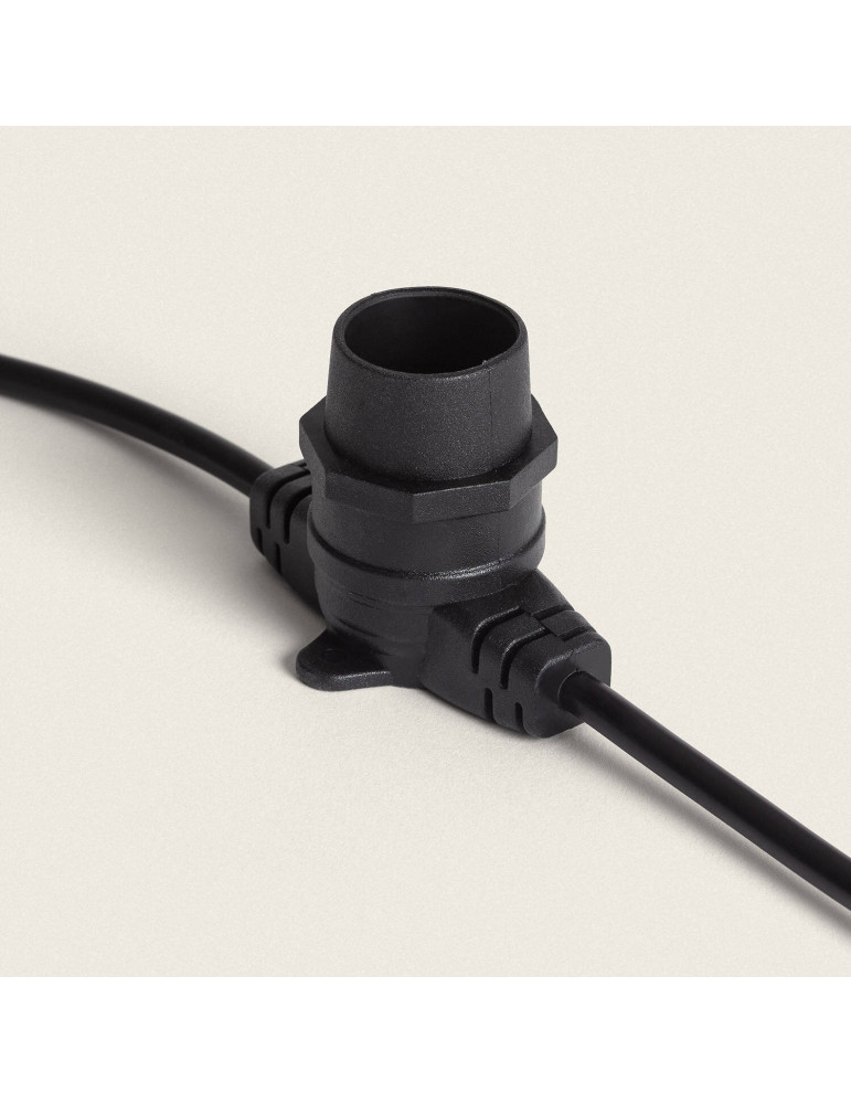 Guirlande LED Extérieure avec 10 Douilles B22 10m Noir IP44