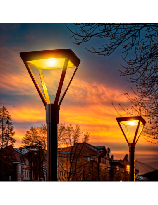 Lampadaire LED 40W Ambre Aventino Square LUMILEDS PHILIPS Xitanium Dimmable 1-10V