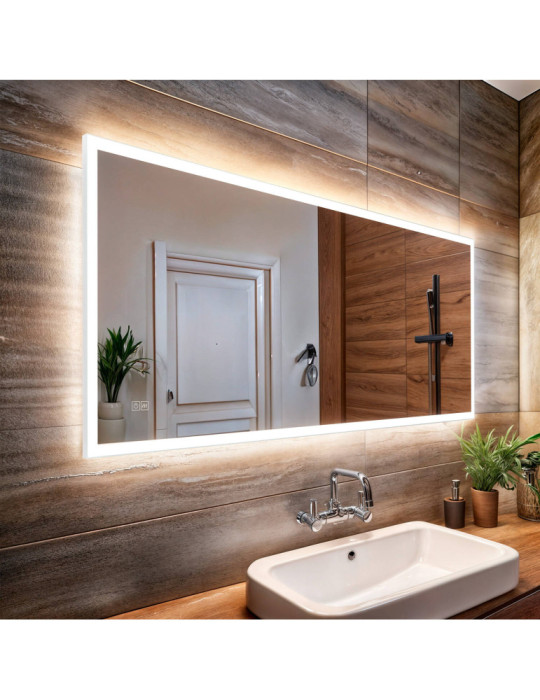 Miroir Salle de Bain avec Éclairage LED Anti-buée 1500x600 mm Iria