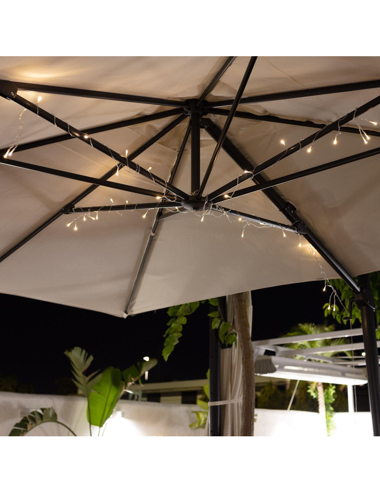 Guirlande LED Extérieure à Piles pour Parasol 2m