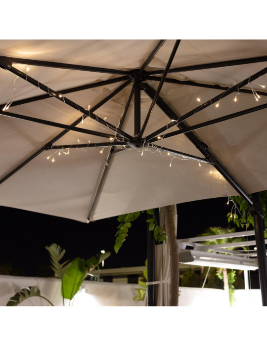 Guirlande LED Extérieure à Piles pour Parasol 2m