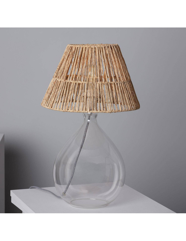 Lampe à Poser Jute et Verre Aurora
