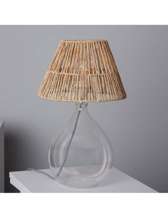 Lampe à Poser Jute et Verre Aurora