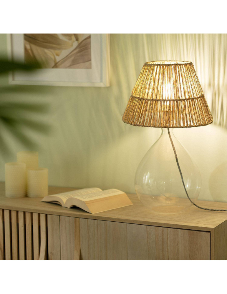 Lampe à Poser Jute et Verre Aurora