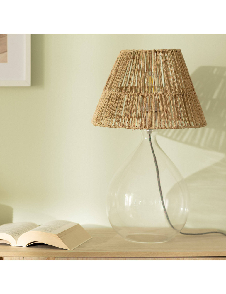 Lampe à Poser Jute et Verre Aurora