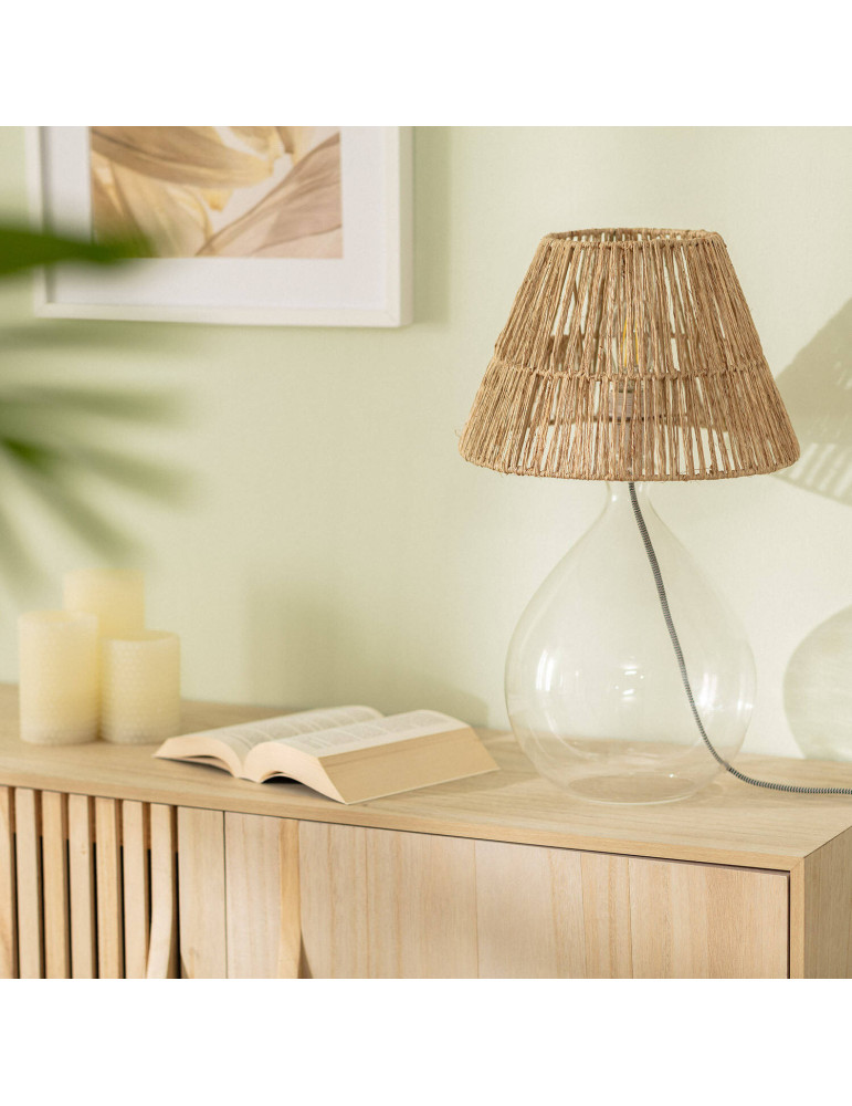 Lampe à Poser Jute et Verre Aurora
