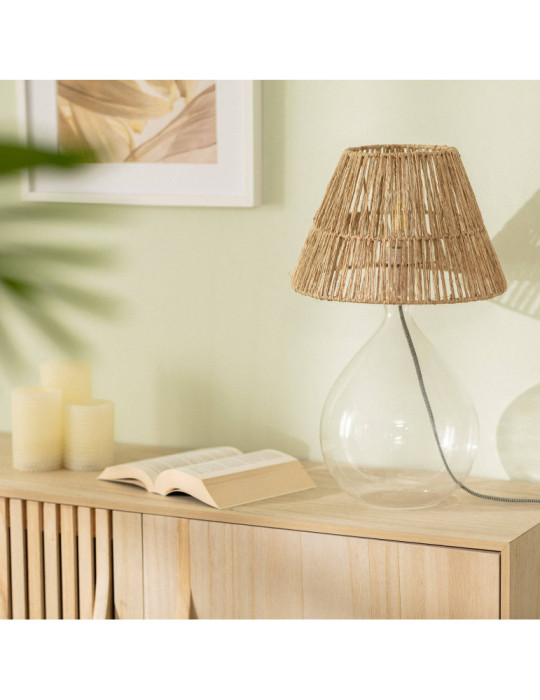 Lampe à Poser Jute et Verre Aurora