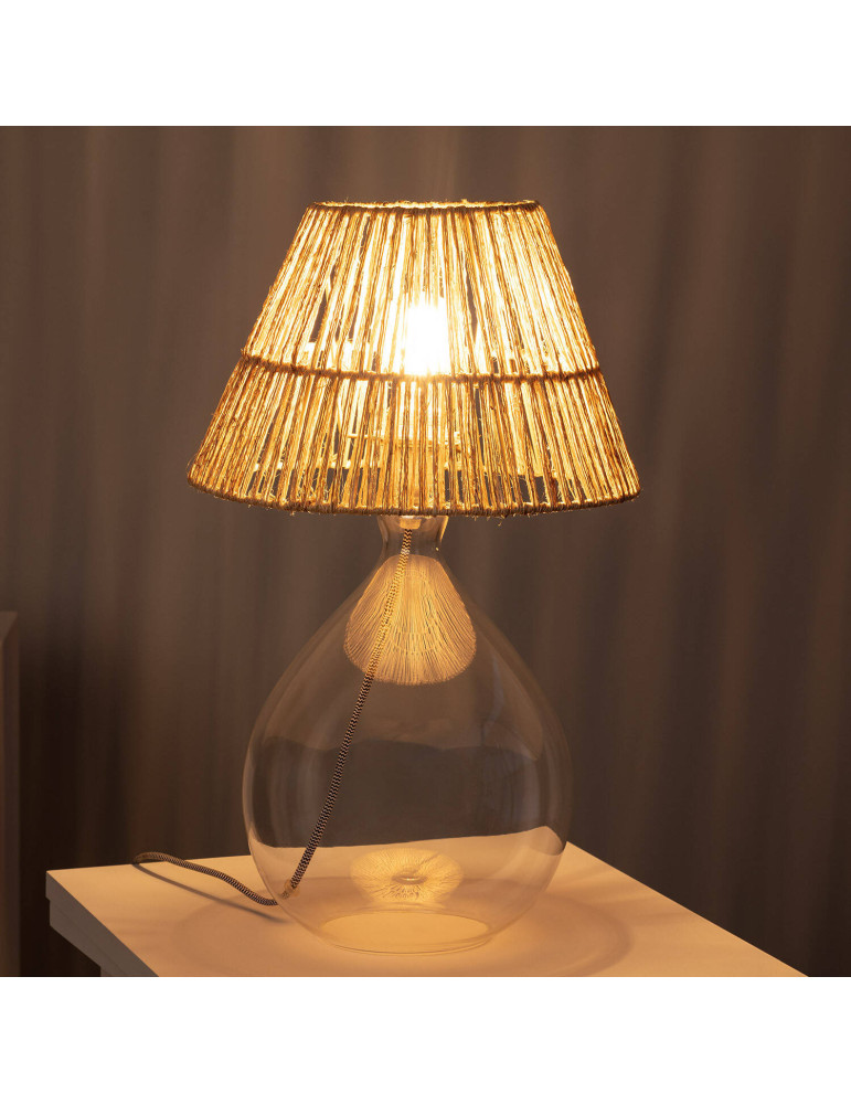 Lampe à Poser Jute et Verre Aurora