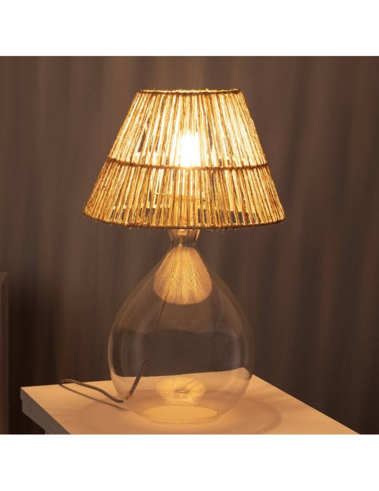 Lampe à Poser Jute et Verre Aurora