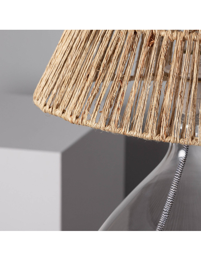 Lampe à Poser Jute et Verre Aurora