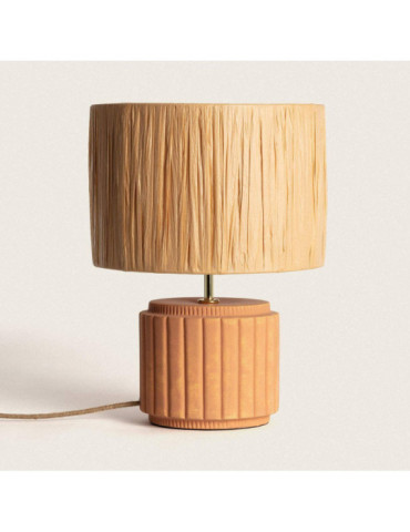 Lampe à Poser Céramique et Raphia Kinney