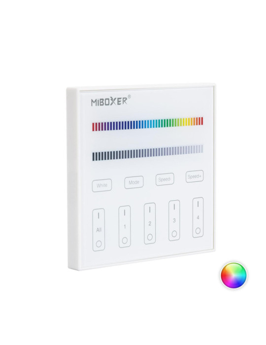 Télécommande Murale RF 220-240V AC pour Variateur LED RGBW 4 Zones RF MiBoxer T3